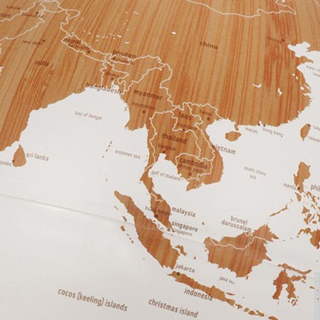 竹子地球仪 内部装有灯泡可变身台灯